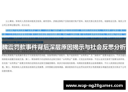 魏震罚款事件背后深层原因揭示与社会反思分析 魏震罚款事件背后深层原因揭示与社会反思分析